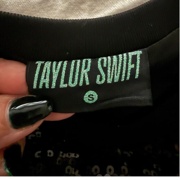 Taylor Swift NWT (bag) | black "Sequins Are Forever" tunic dress  | size Small - Picture 6 of 7